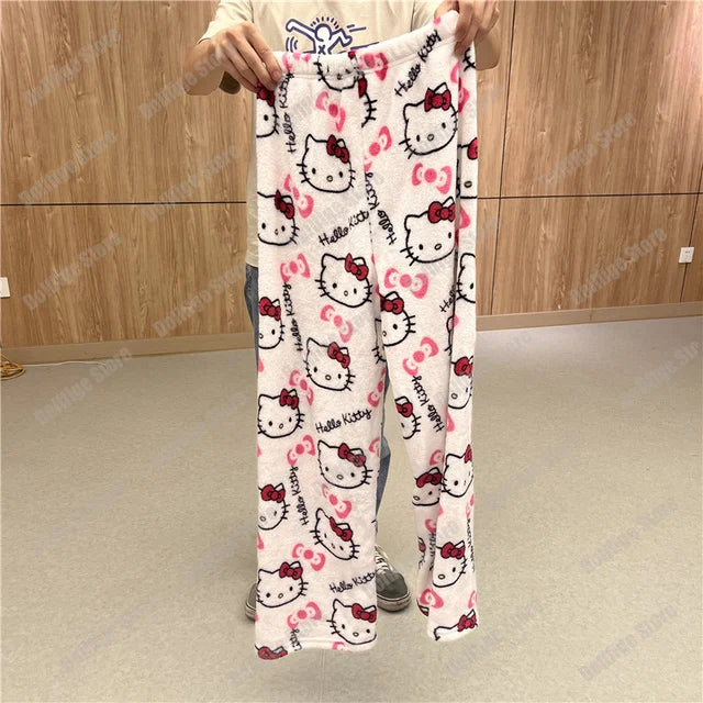 Y2K Hello Kitty Pajamas Pants Sanrio Anime Women&