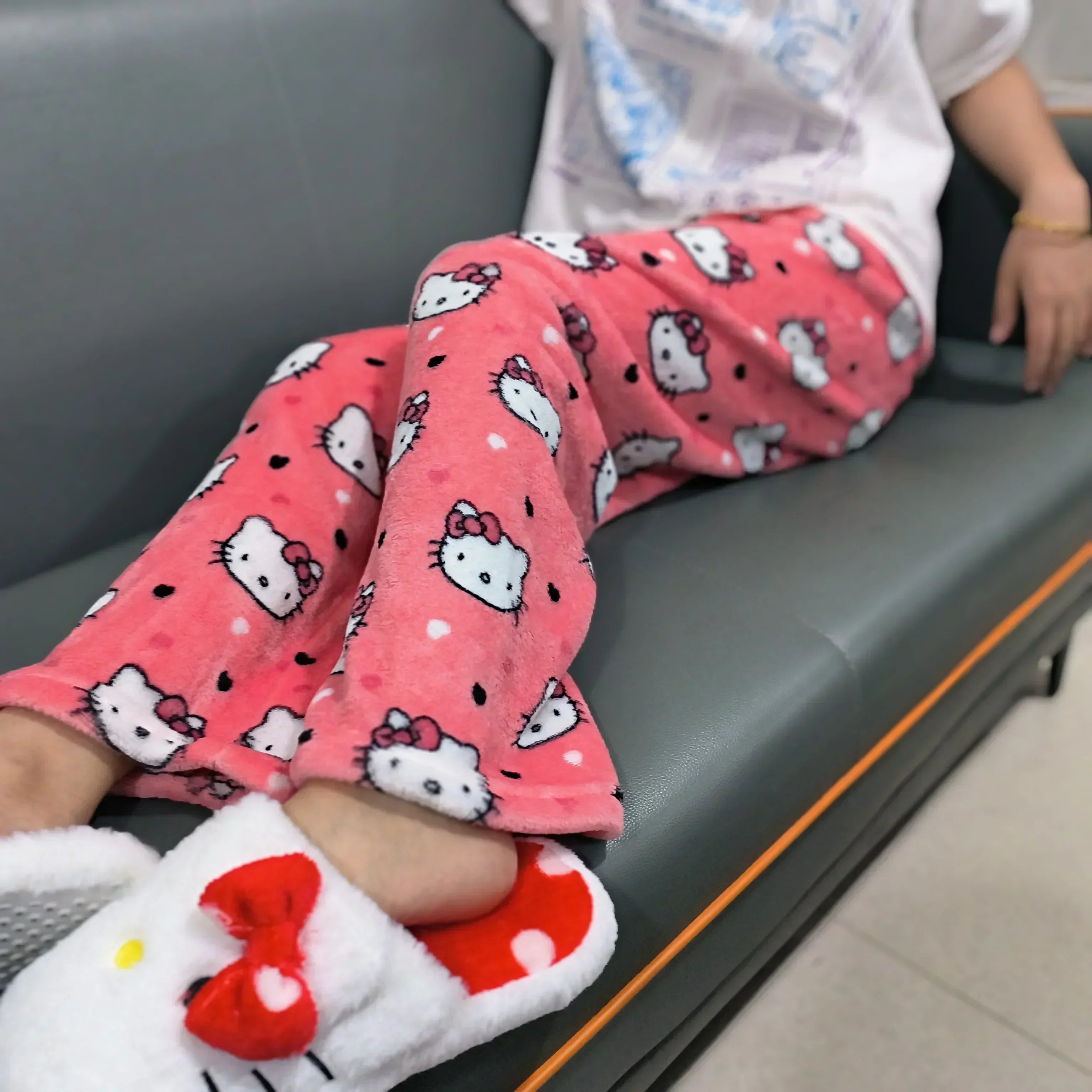 Y2K Hello Kitty Pajamas Pants Sanrio Anime Women&