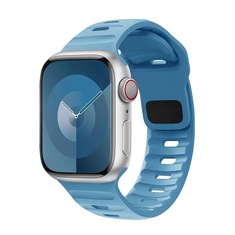 Silicone Sport Strap For Apple Watch Band 49mm 45mm 44mm 42mm 40mm 41mm 38 correa bracelet iwatch Series 9 8 7 6 5 4 3 se ultra