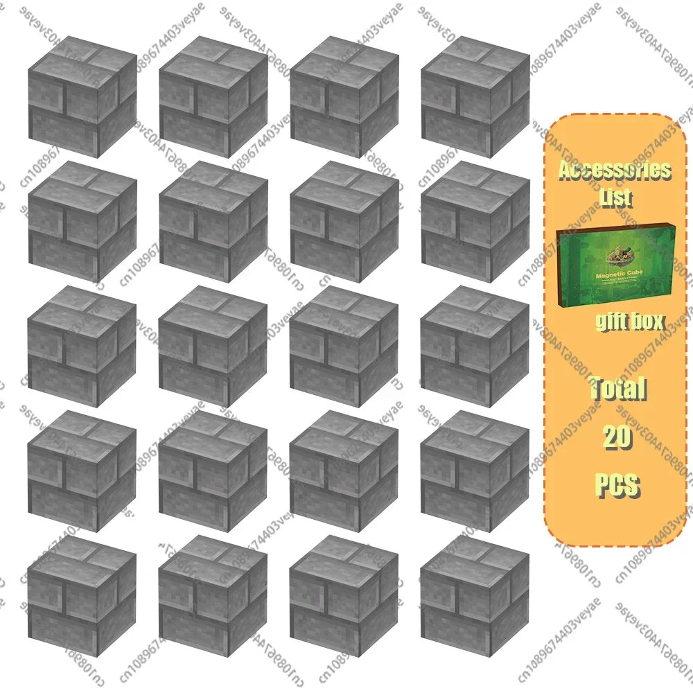 Magnetic Building Blocks Mine World Magnet Cube Set for Boy Girl Kid Age 3+ DIY Model Children Stem Montessori Sensory Toys Gift