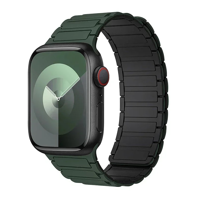 Silicone Strap for Apple Watch 46mm 42mm 49mm 44mm 40mm 45mm 41mm Magnetic Band for IWatch Ultra 2 Series 10 9 8 7 6 SE 5 4 3
