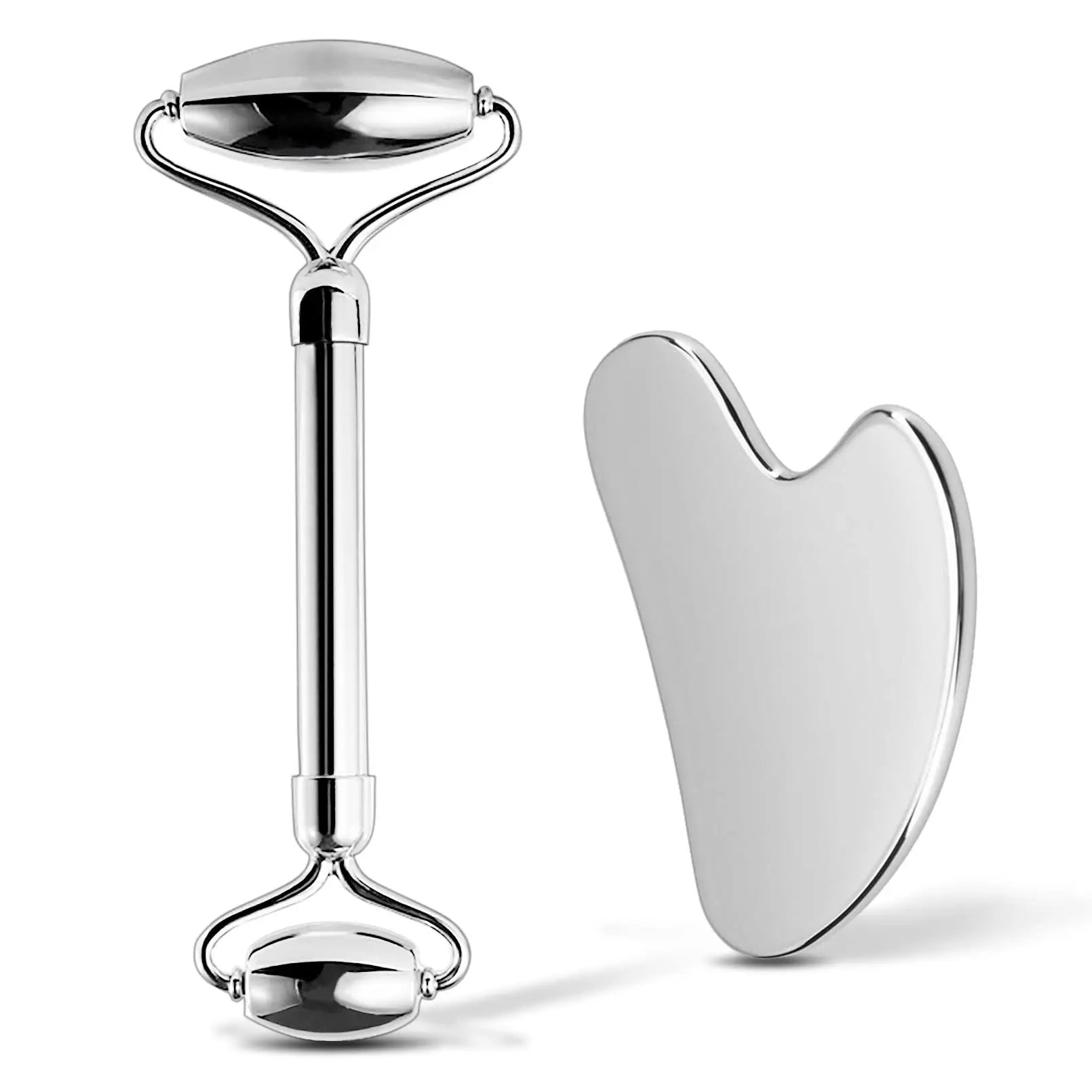 304 Stainless Steel Facial Roller Metal Gua Sha Facial Tools Set Face Body Treatment Lymphatic Drainage, Facial Tension, Durable