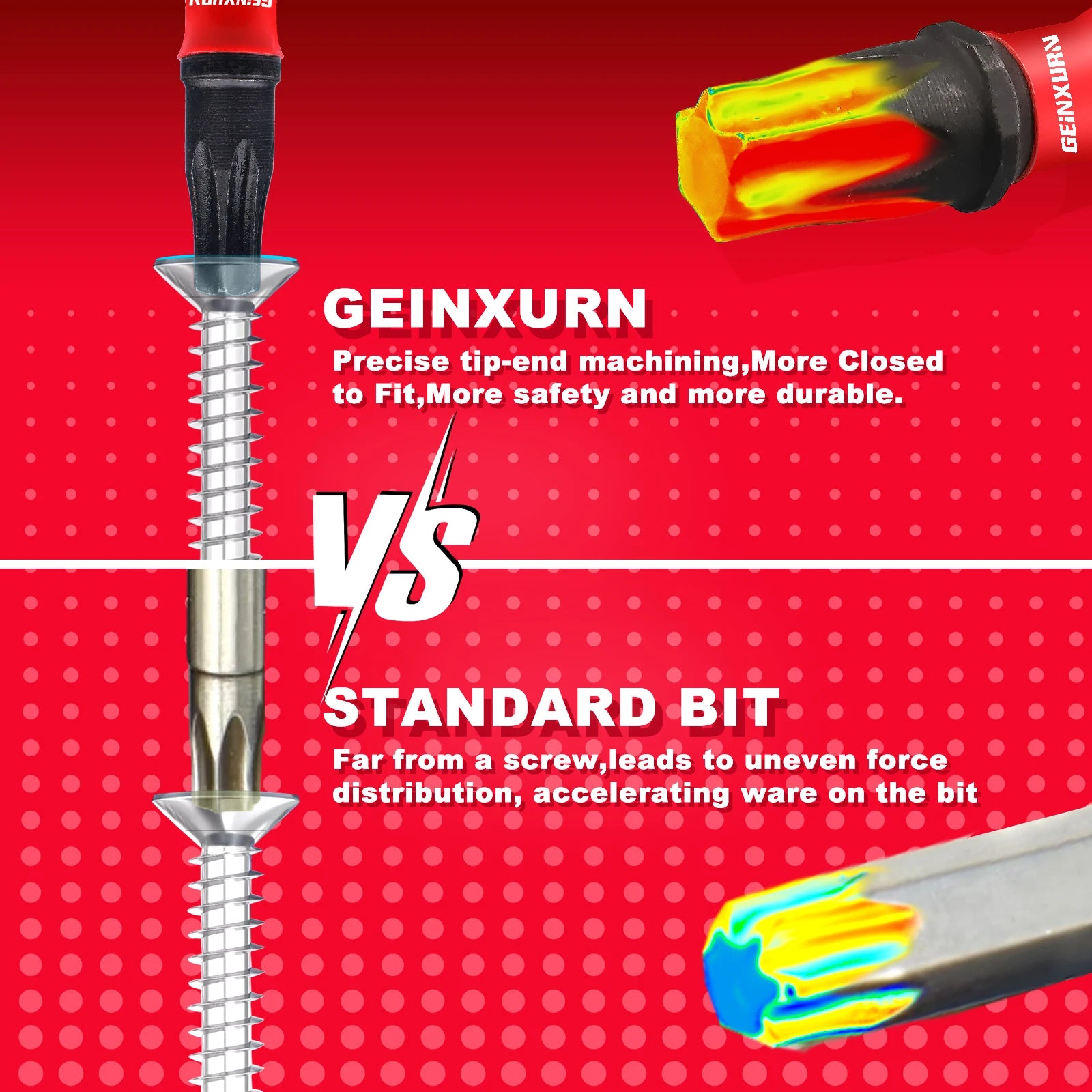 T7-T40 Torx Screwdriver Bit Set,Impact Tough Magnetic S2 Alloy Steel Star Bit with Base