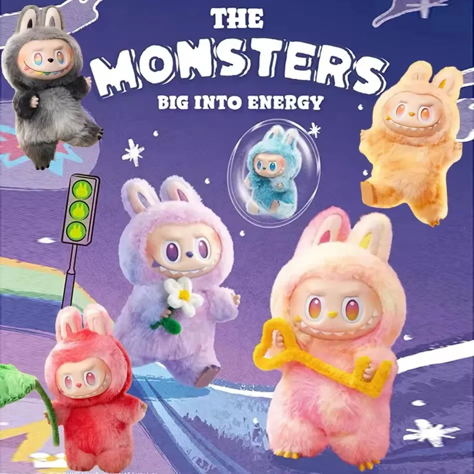 New labubu v3 monster series high energy vinyl pendant box blind character kawaii dollface keychain decorative gift