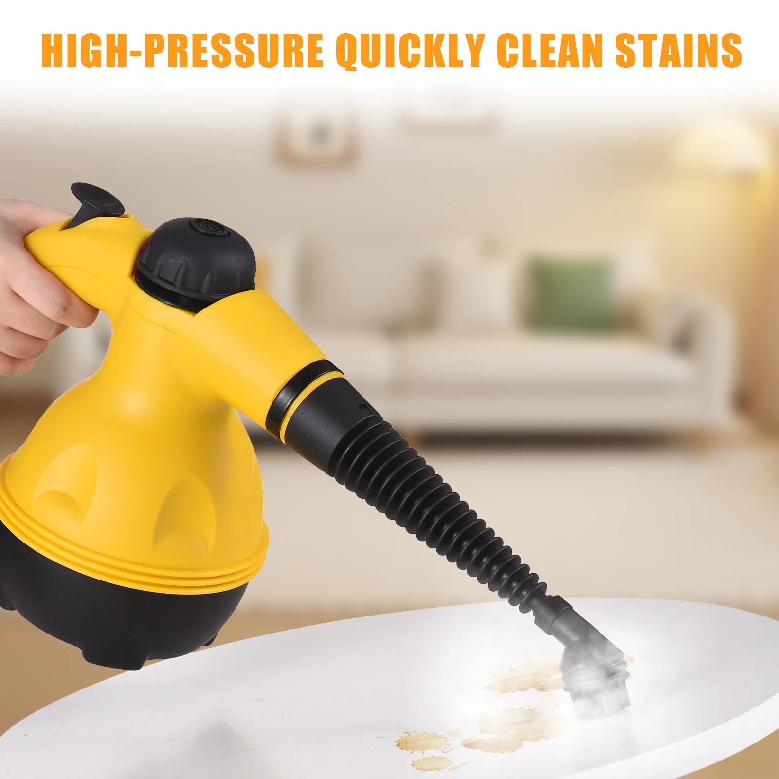 Romellar High-Pressure Handheld Steam Cleaner | Chemical-Free Deep Cleaning for Home, Car & Upholstery | Kills 99.99% Germs | Includes 14 Accessories