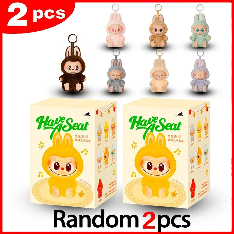 1:1 High Quality for La BuBu Blind Box Series PVC for La BuBu Macaron Pendant Doll Monster Keychain Birthday Christmas Gift