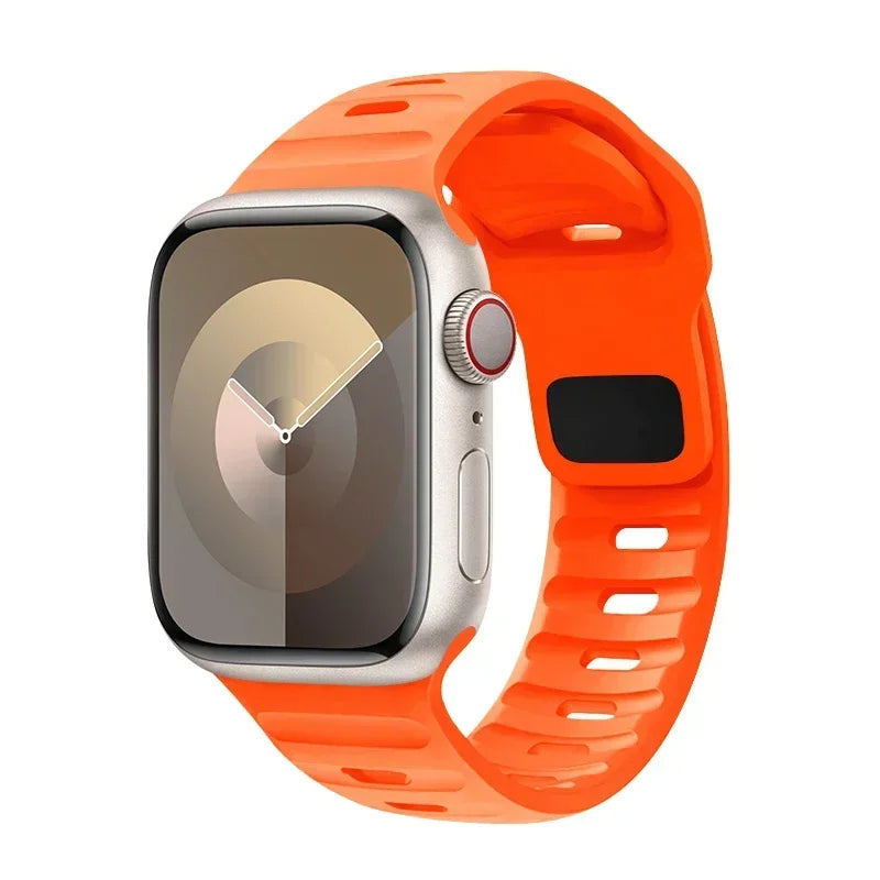 Silicone Sport Strap For Apple Watch Band 49mm 45mm 44mm 42mm 40mm 41mm 38 correa bracelet iwatch Series 9 8 7 6 5 4 3 se ultra