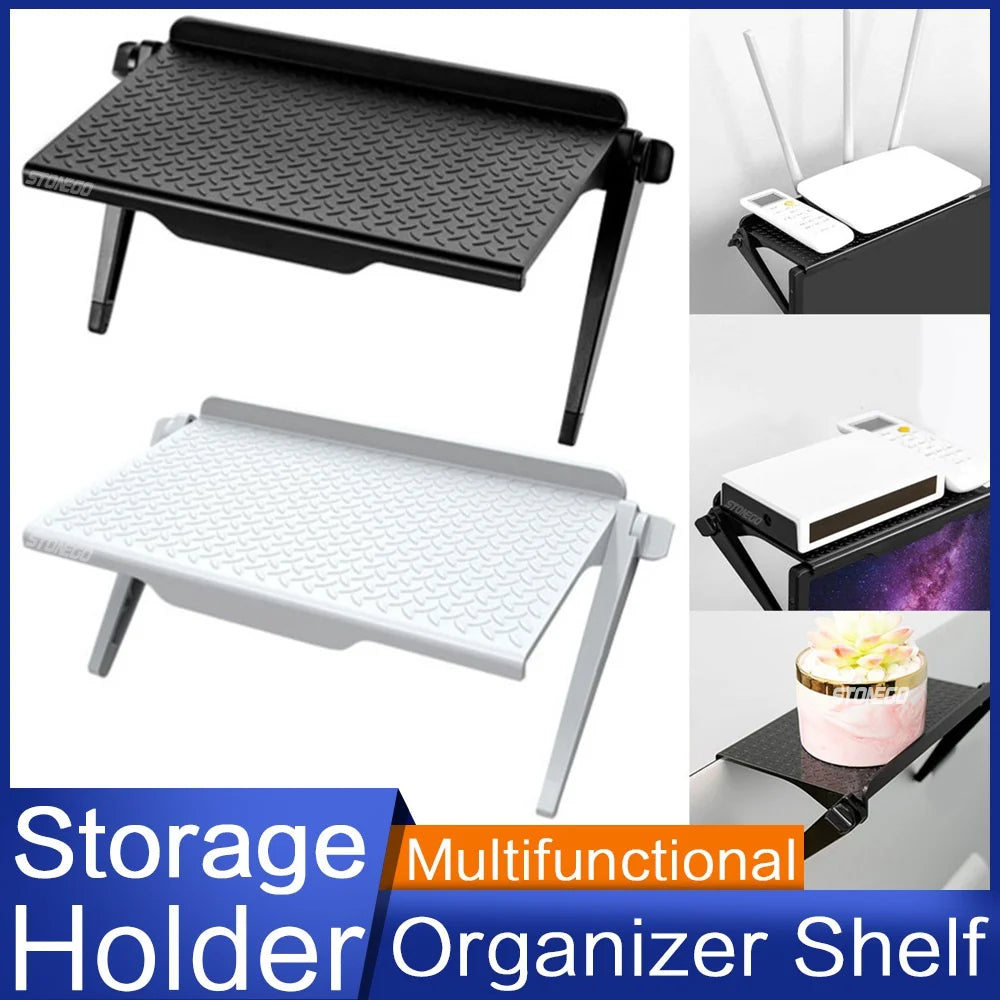 TV Screen Top Storage Holder Multifunctional Computer Screen Router Plastic Organizer Shelf Home Decor Accessories S/L Optional