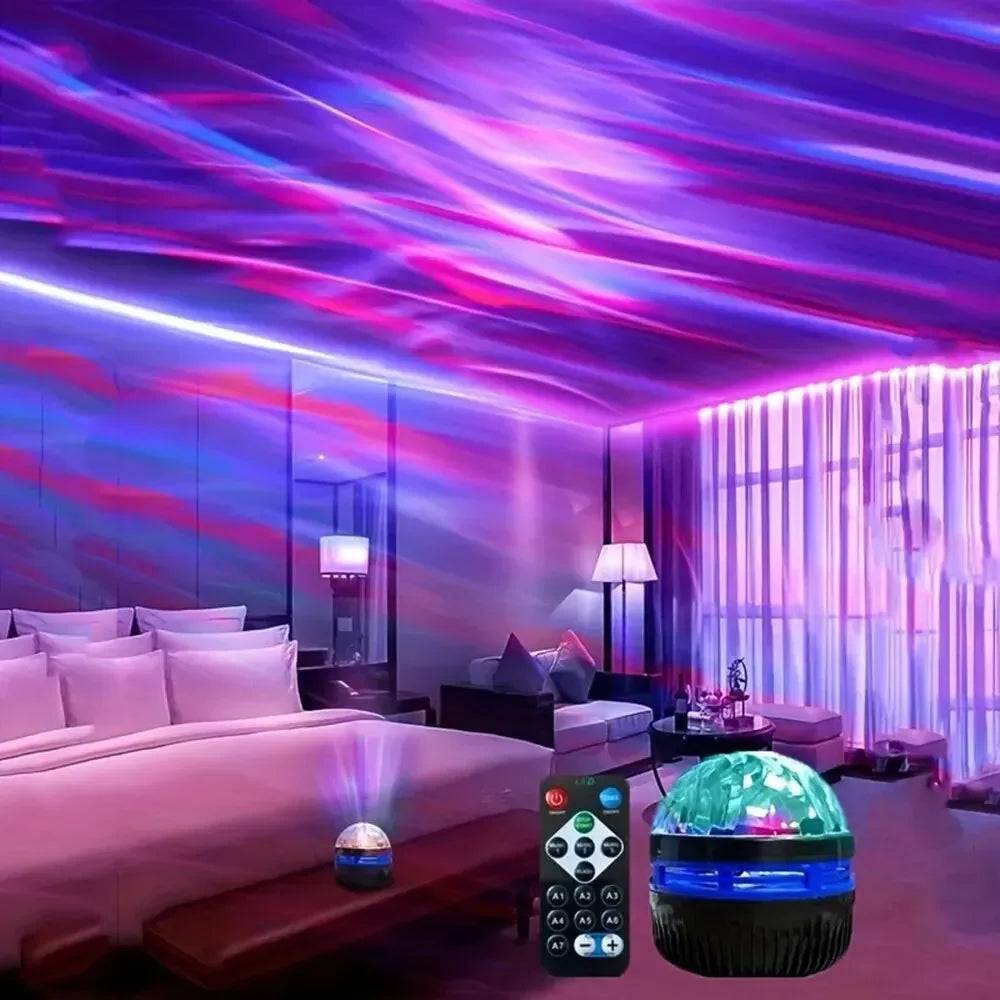 Starry Sky Galaxy Projector Light – Rotating USB Remote Ceiling Lamp
