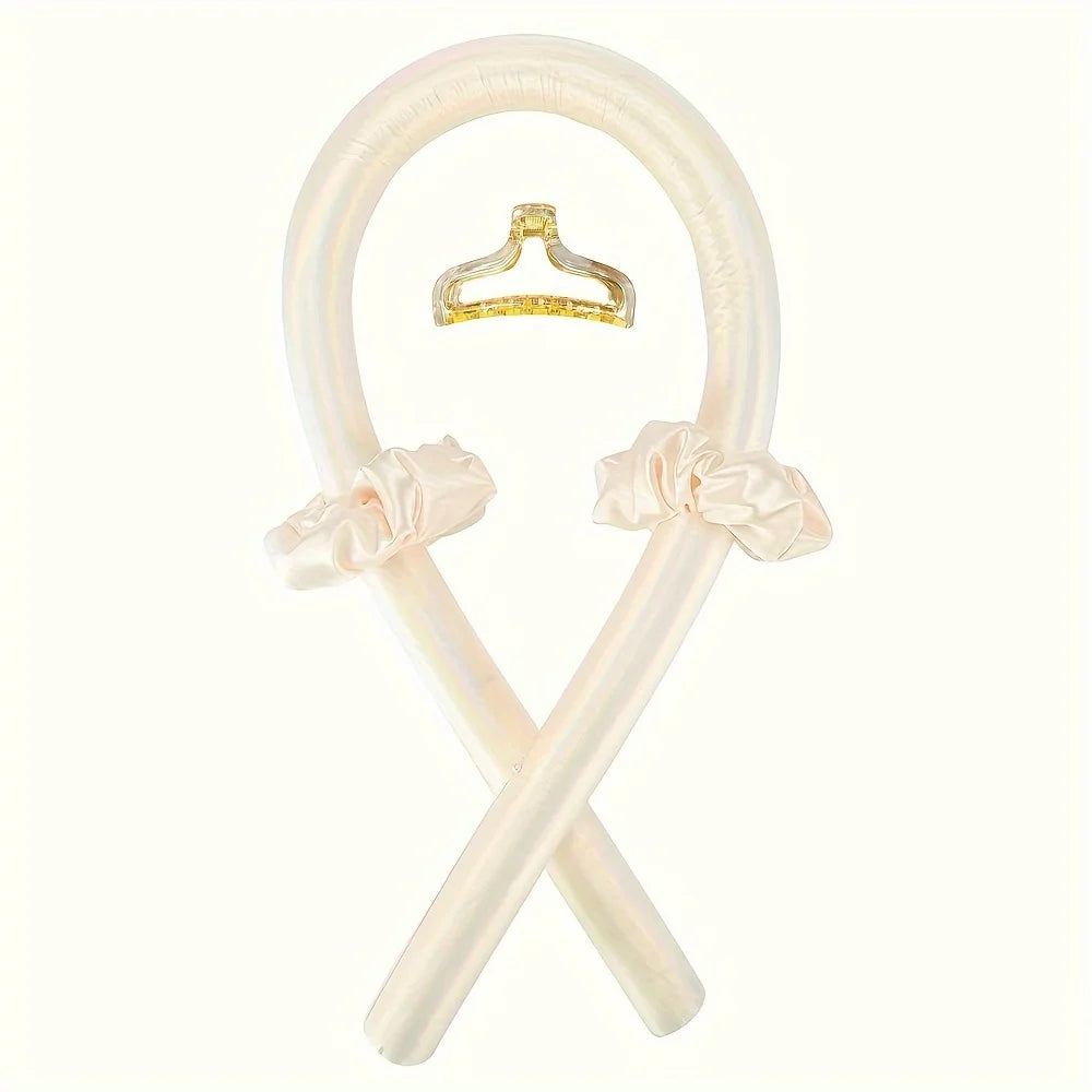 4pcs in 1 Sponge Hair Curlers with 1 Clips & 2 Scrunchies - Soft Curling Rods for Long/Short Hair, DIY Styling Tools