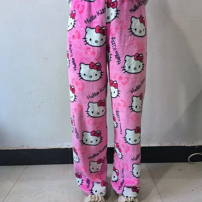 Y2K Hello Kitty Pajamas Pants Sanrio Anime Women&