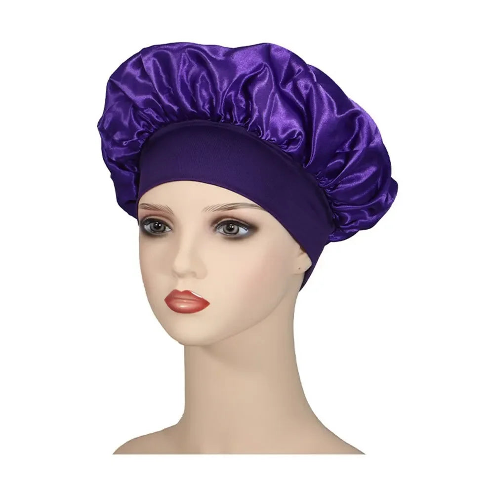 Newly Satin Night Hair Cap Women&