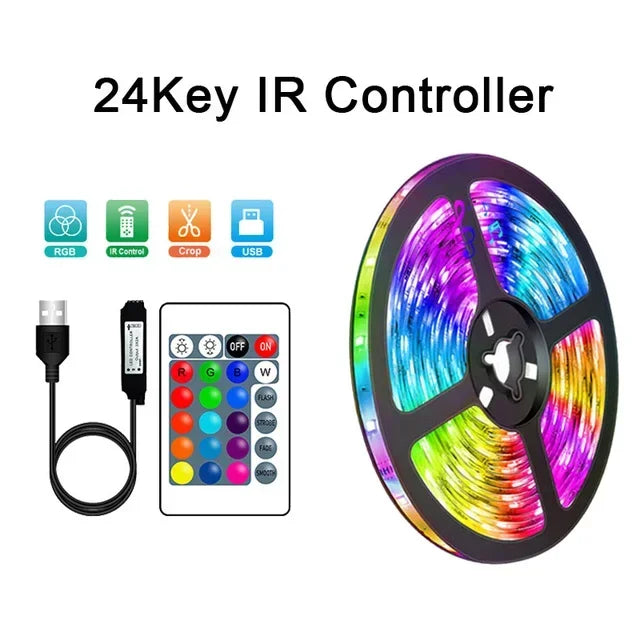 RGB LED Strip Lights with APP Control – USB Powered 5050 Light Tape