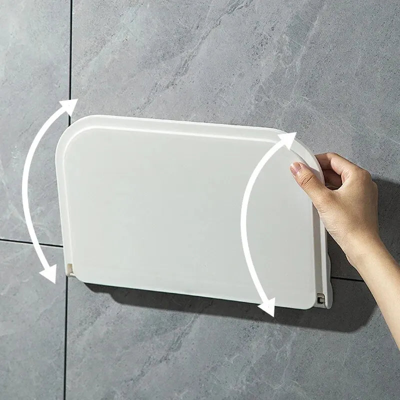 Foldable Storage Rack In Bathroom, Wall Mounted Towel, Clothing, Mobile Phone, Skincare Product Storage Rack In B