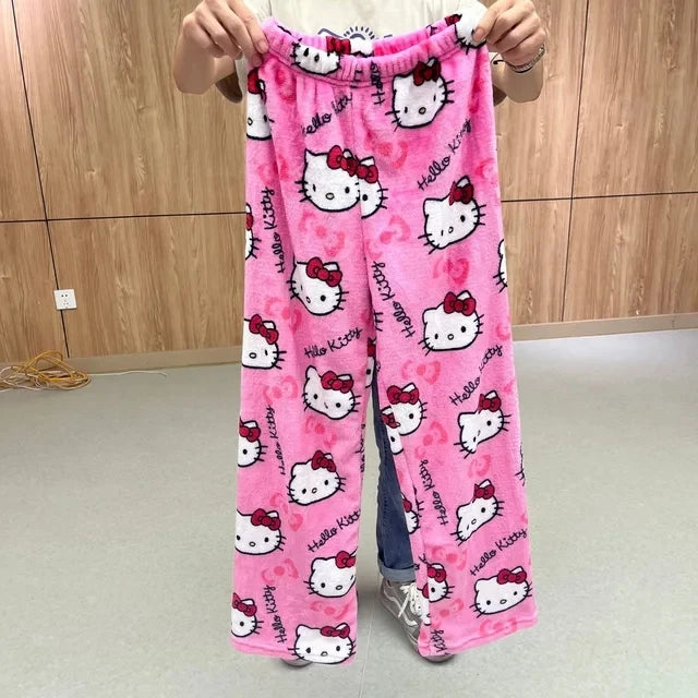 Y2K Hello Kitty Pajamas Pants Sanrio Anime Women&