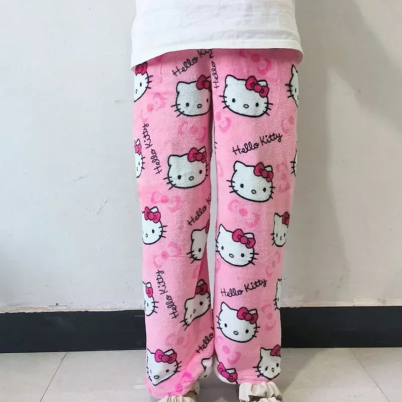 Y2K Hello Kitty Pajamas Pants Sanrio Anime Women&