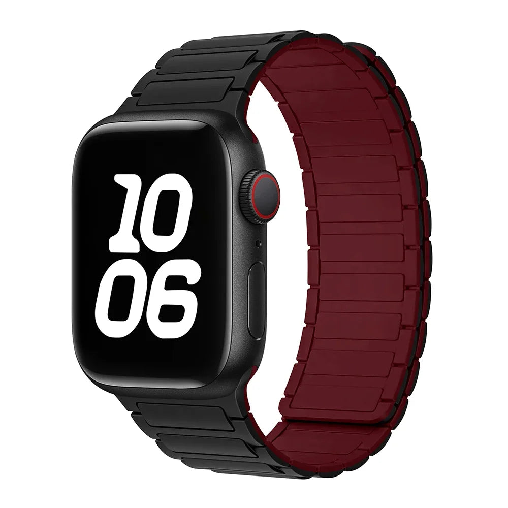 Silicone Strap for Apple Watch 46mm 42mm 49mm 44mm 40mm 45mm 41mm Magnetic Band for IWatch Ultra 2 Series 10 9 8 7 6 SE 5 4 3