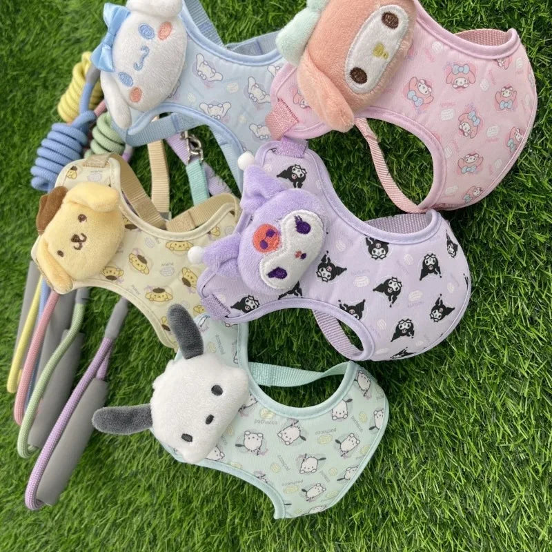 Kawaii Sanrio Dog Leash & Harness – Hello Kitty, My Melody, Pochacco
