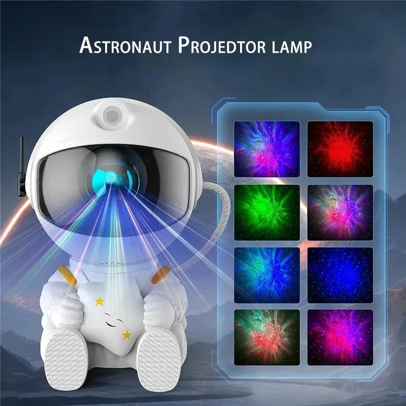 Astronaut Galaxy Projector Night Light – Starry Nebula Ceiling Lamp