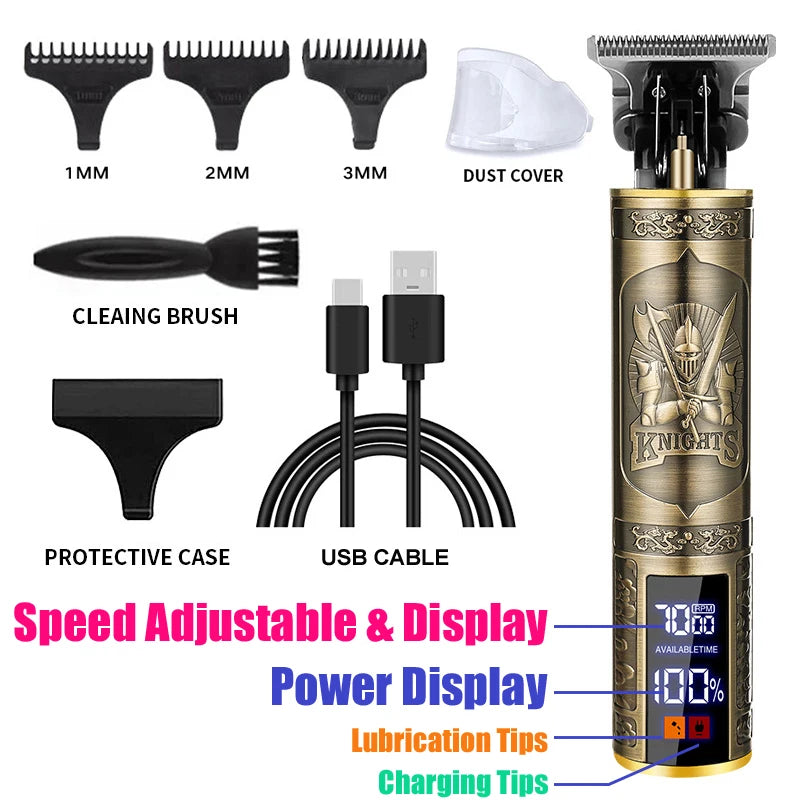 Vintage Hair Clipper USB Charging Hair Cutting Machine Electric Hair Trimmer Portable Shaver Professional Barber Boyfriend Gift