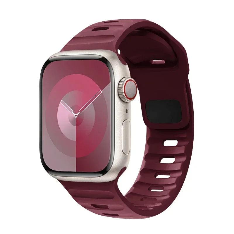 Silicone Sport Strap For Apple Watch Band 49mm 45mm 44mm 42mm 40mm 41mm 38 correa bracelet iwatch Series 9 8 7 6 5 4 3 se ultra