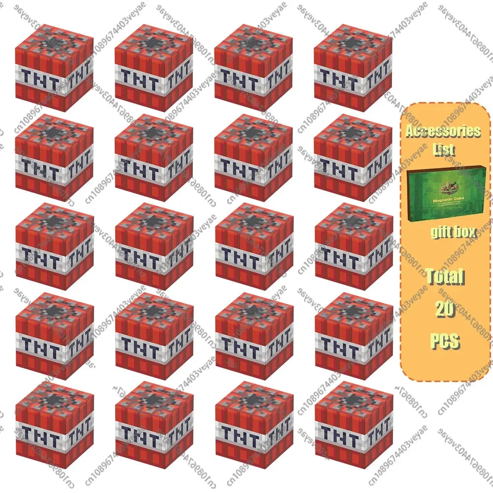 Magnetic Building Blocks Mine World Magnet Cube Set for Boy Girl Kid Age 3+ DIY Model Children Stem Montessori Sensory Toys Gift