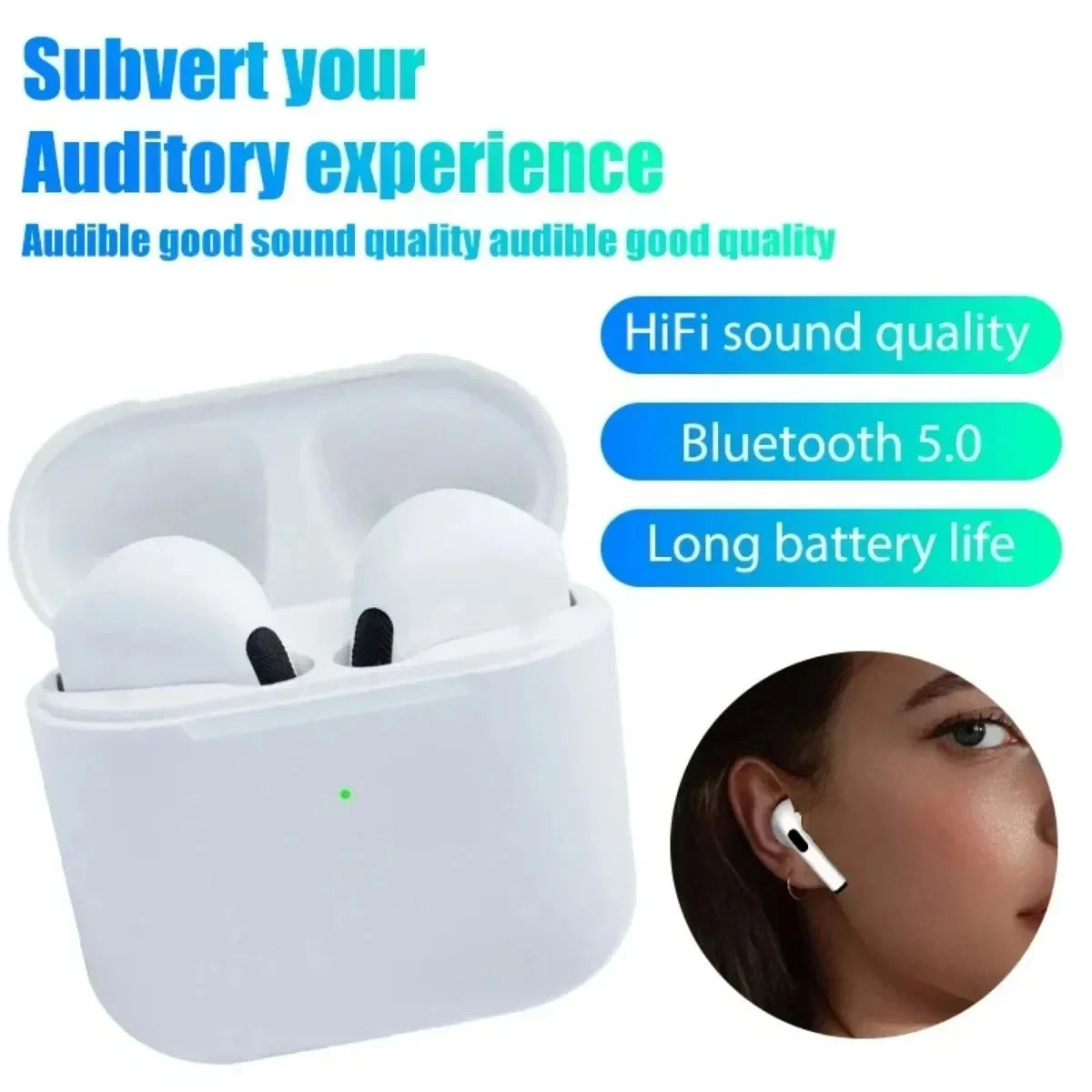 Pro 4 TWS Wireless Headphones Earphone Bluetooth-compatible 5.3 Waterproof Headset with Mic for Xiaomi iPhone Pro4 Earbuds Game