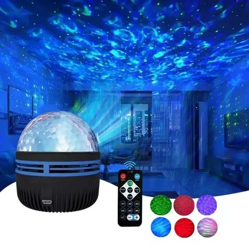 Starry Sky Galaxy Projector Light – Rotating USB Remote Ceiling Lamp