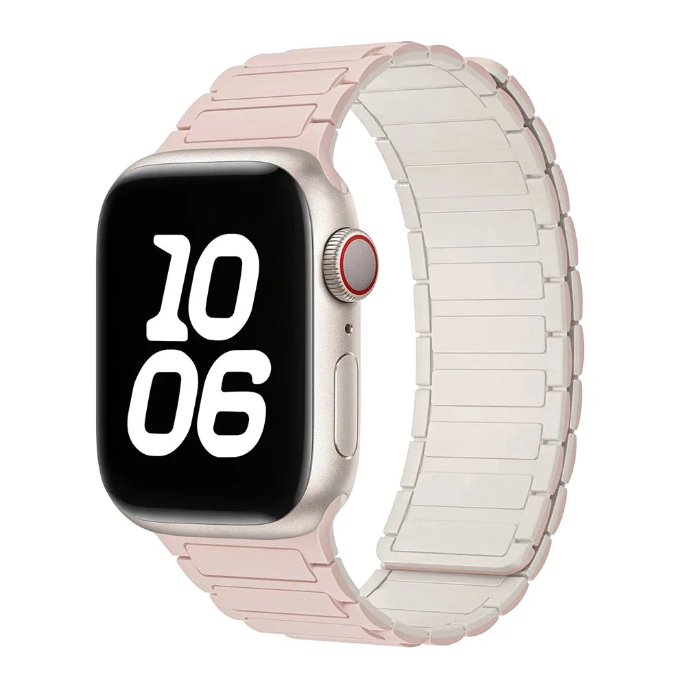 Silicone Strap for Apple Watch 46mm 42mm 49mm 44mm 40mm 45mm 41mm Magnetic Band for IWatch Ultra 2 Series 10 9 8 7 6 SE 5 4 3