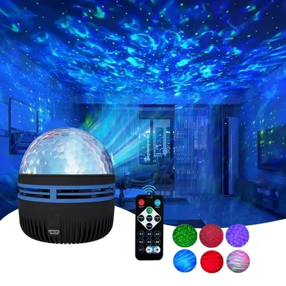 USB LED Night Light Starry Sky Projector Lamp Aurora DC 5V RGB Remote Control Rotating Lighting for Home Party Room Decoration