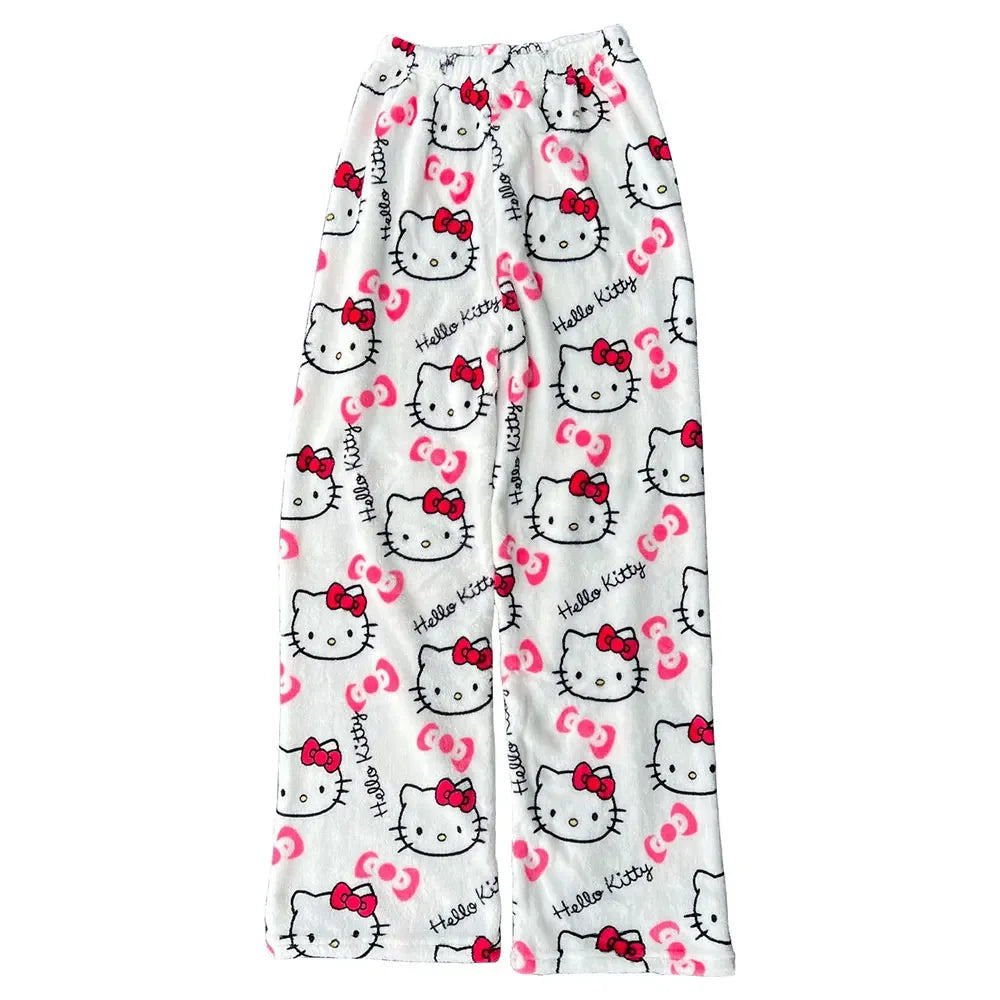 Y2K Hello Kitty Pajamas Pants Sanrio Anime Women&