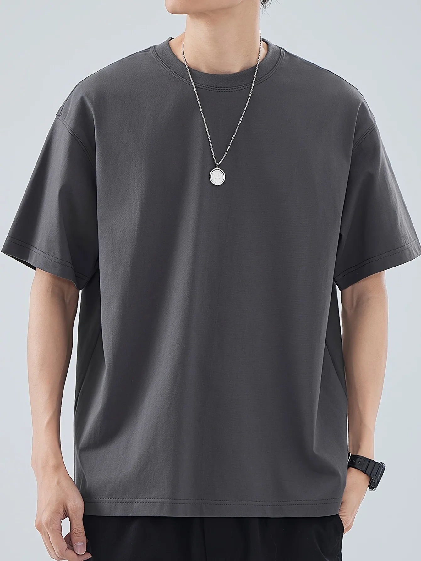 High Quality 100% Cotton T shirts Man 2025 Summer Casual Tees Solid color Couple Oversized t shirts Black White Grey Sports Tops