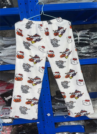 Y2K Hello Kitty Pajamas Pants Sanrio Anime Women&