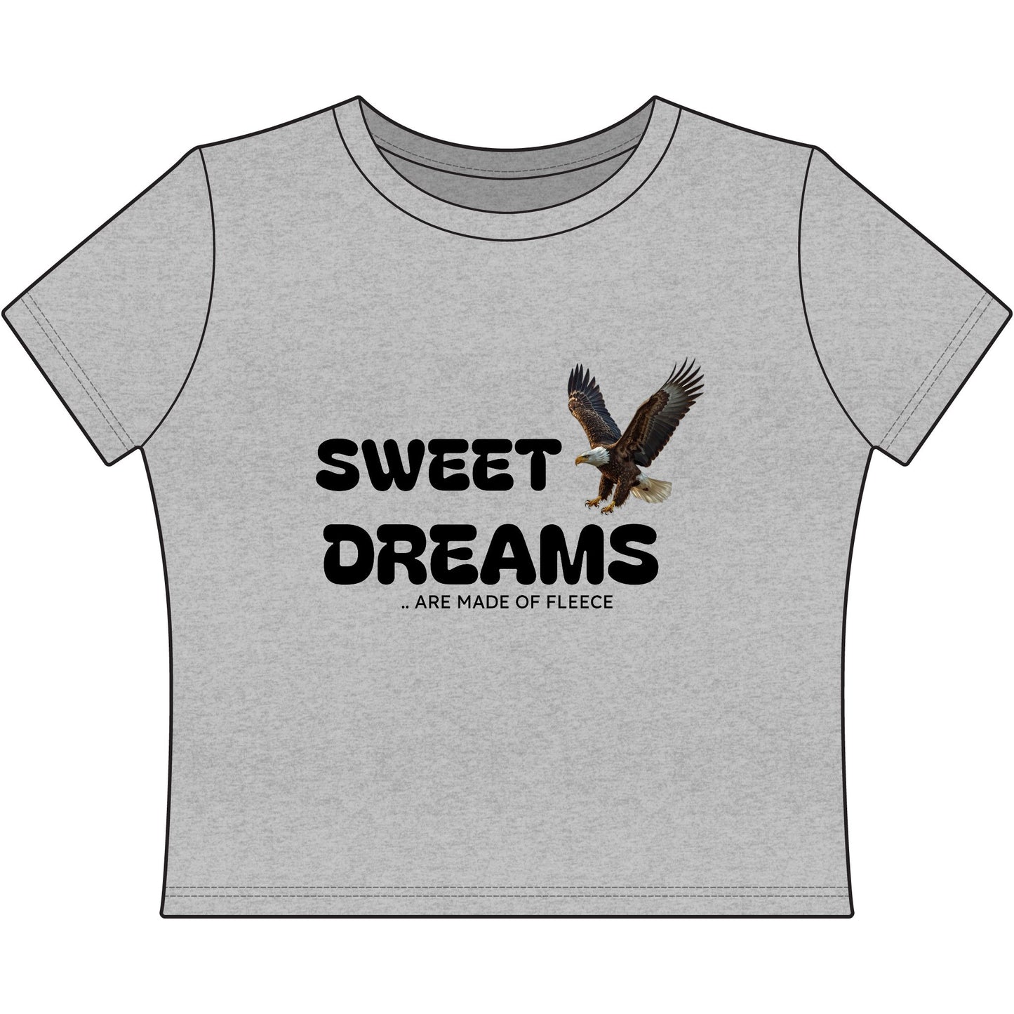 Cropped Tee - Sweet Dreams Eagle and Howling Wolf Print