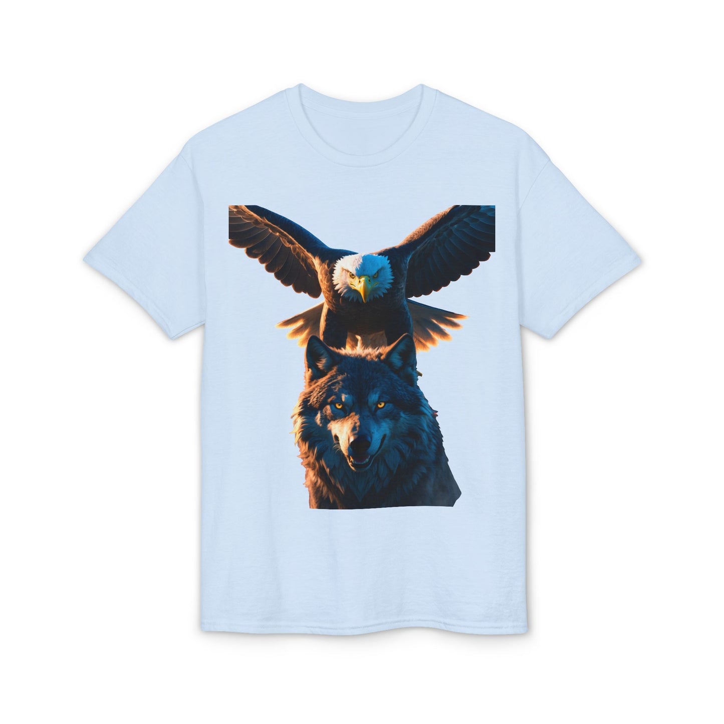 Eagle & Wolf Graphic T‑Shirt — Majestic Wildlife Nature Tee
