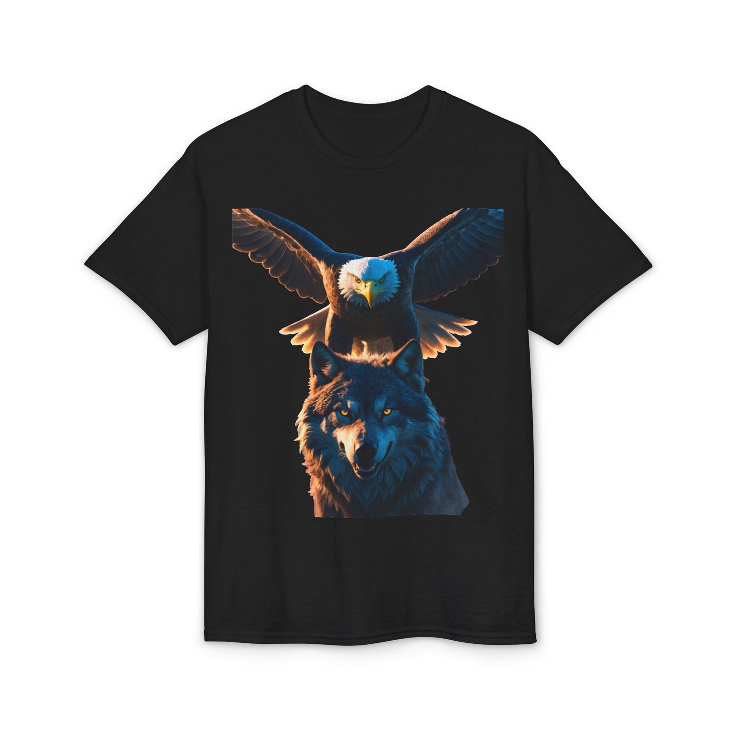 Eagle & Wolf Graphic T‑Shirt — Majestic Wildlife Nature Tee