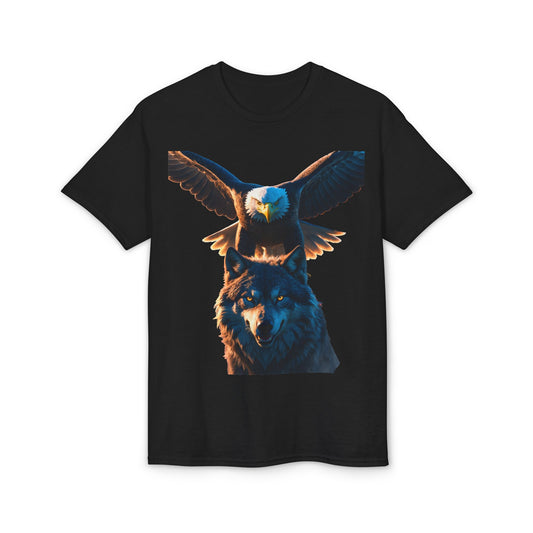Eagle & Wolf Graphic T‑Shirt — Majestic Wildlife Nature Tee