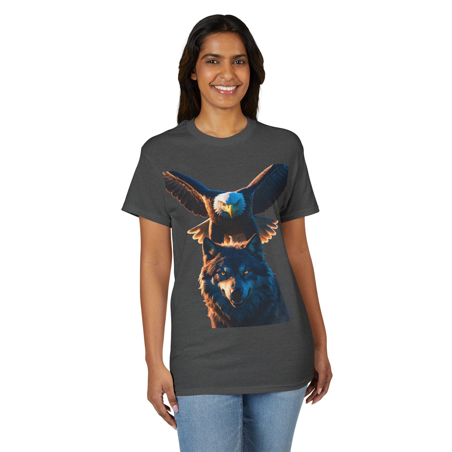 Eagle & Wolf Graphic T‑Shirt — Majestic Wildlife Nature Tee