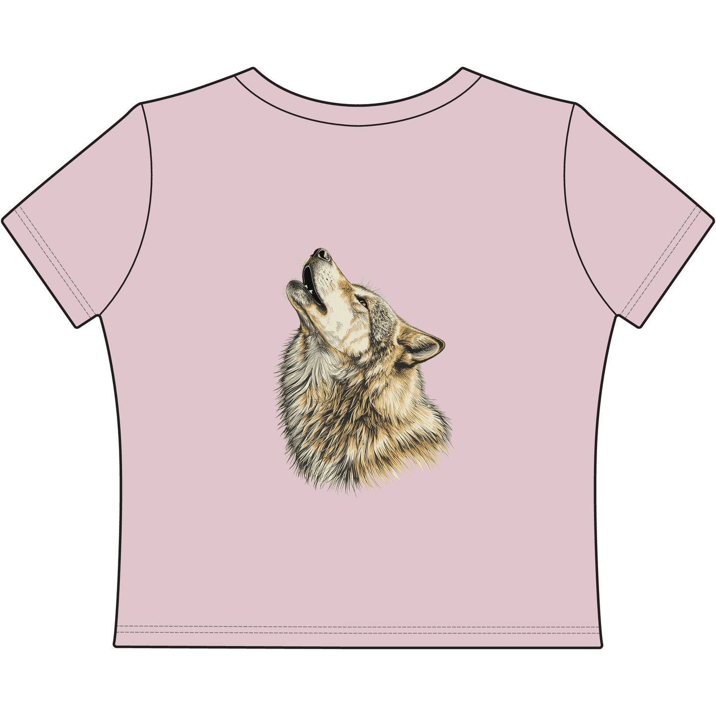 Cropped Tee - Sweet Dreams Eagle and Howling Wolf Print