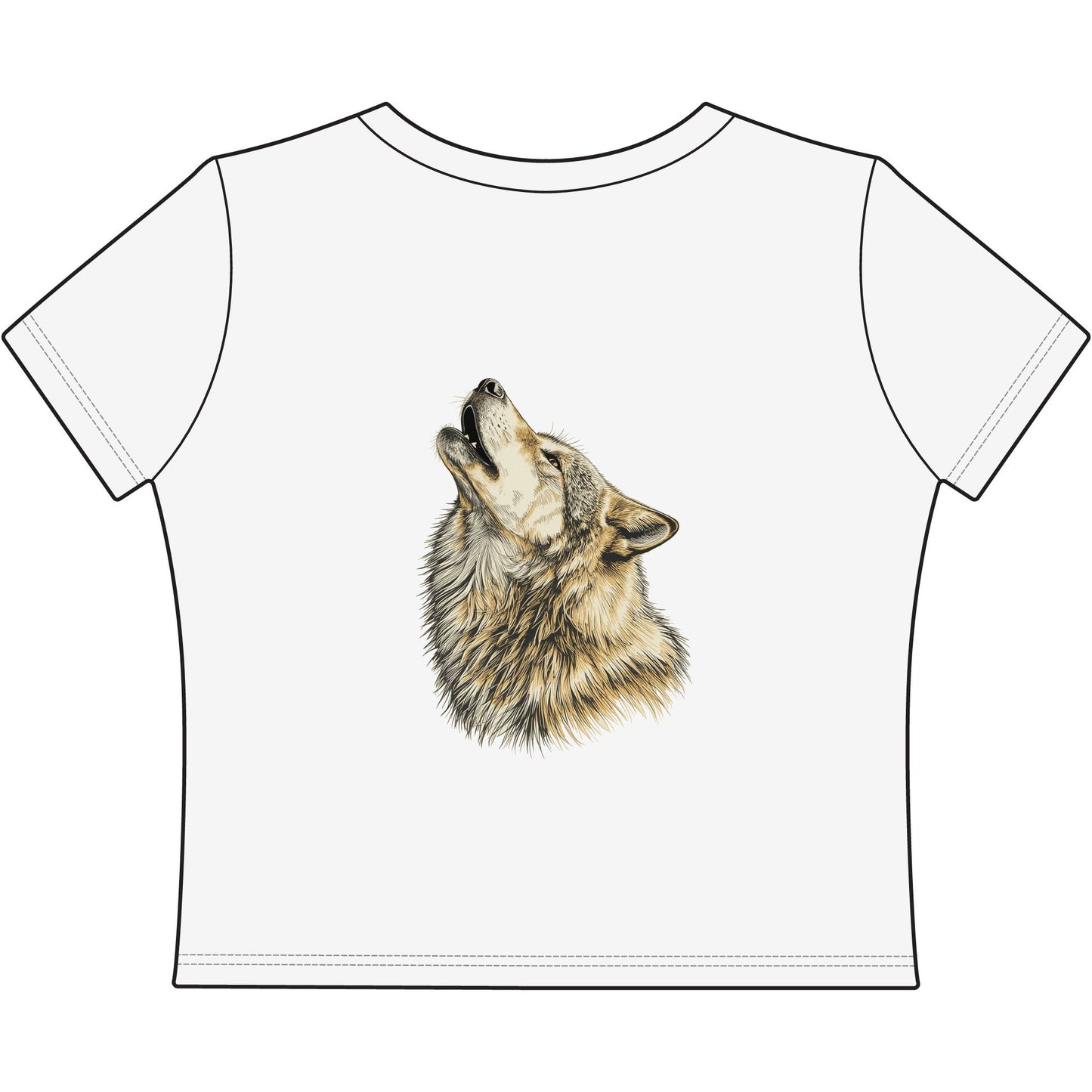 Cropped Tee - Sweet Dreams Eagle and Howling Wolf Print