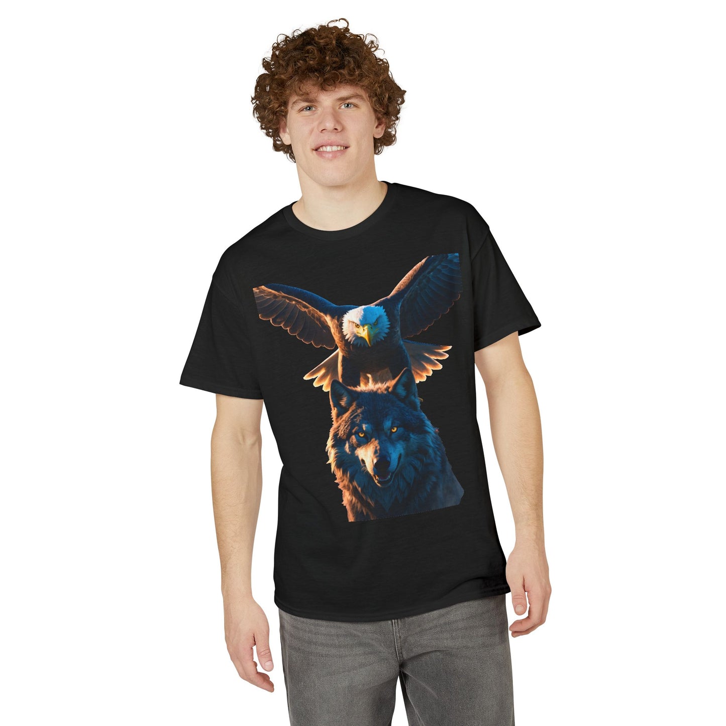 Eagle & Wolf Graphic T‑Shirt — Majestic Wildlife Nature Tee