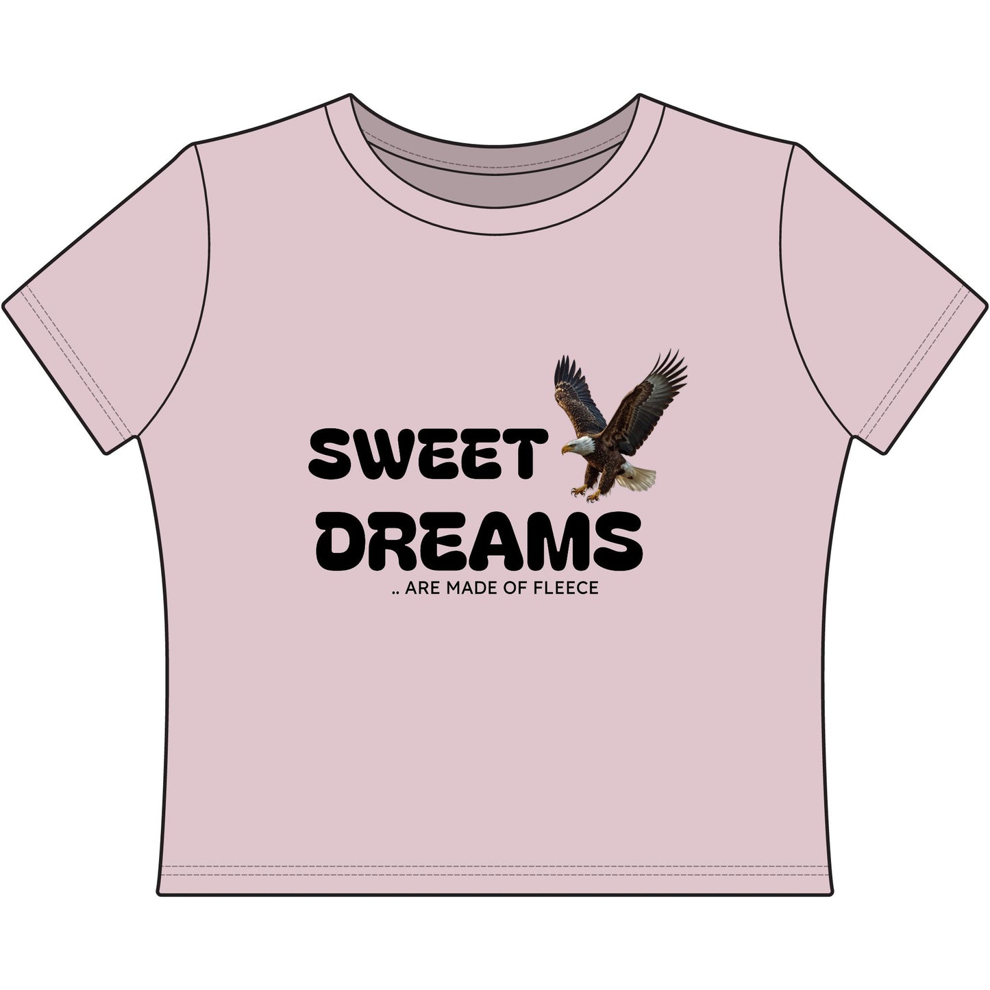 Cropped Tee - Sweet Dreams Eagle and Howling Wolf Print