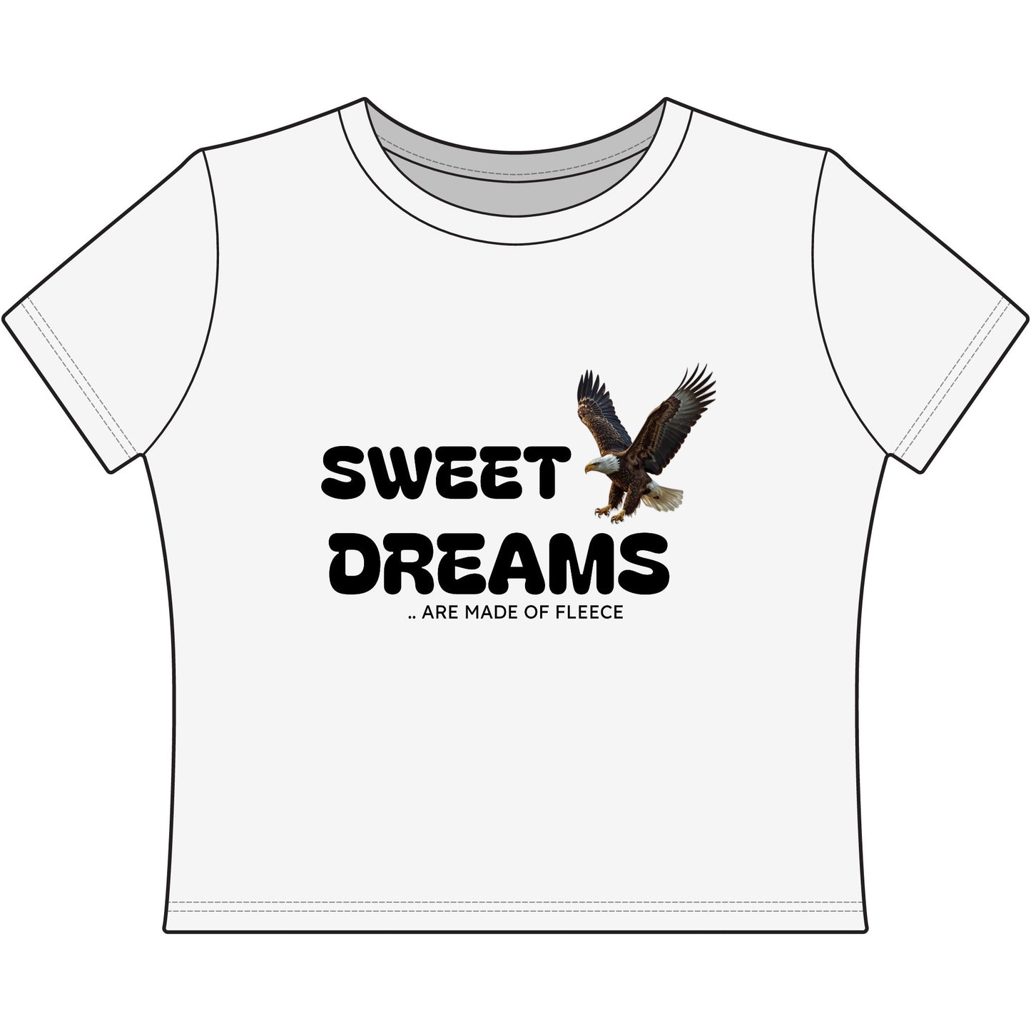 Cropped Tee - Sweet Dreams Eagle and Howling Wolf Print