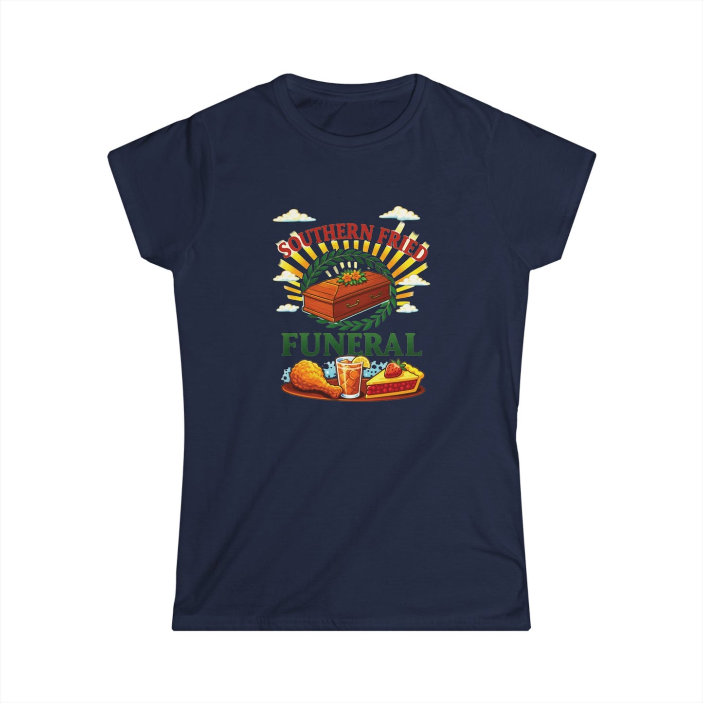 Southern Fried Funeral T-Shirt — Retro Comfort Food Humor Tee