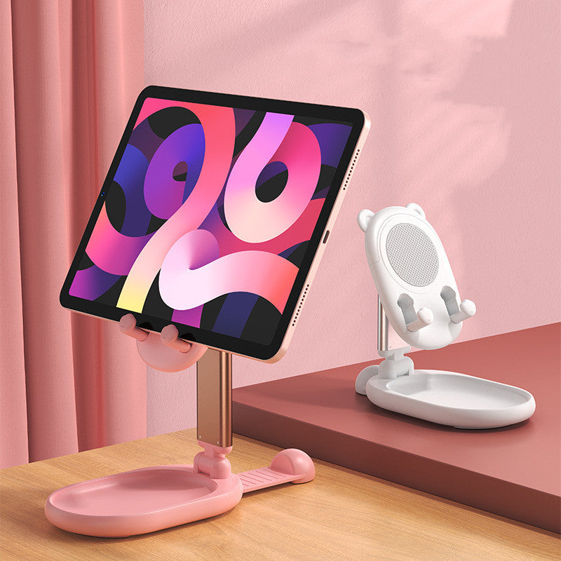 Compatible with Apple, Adjustable Desk Phone Holder Tablet Stand for iPhone iPad with Mirror