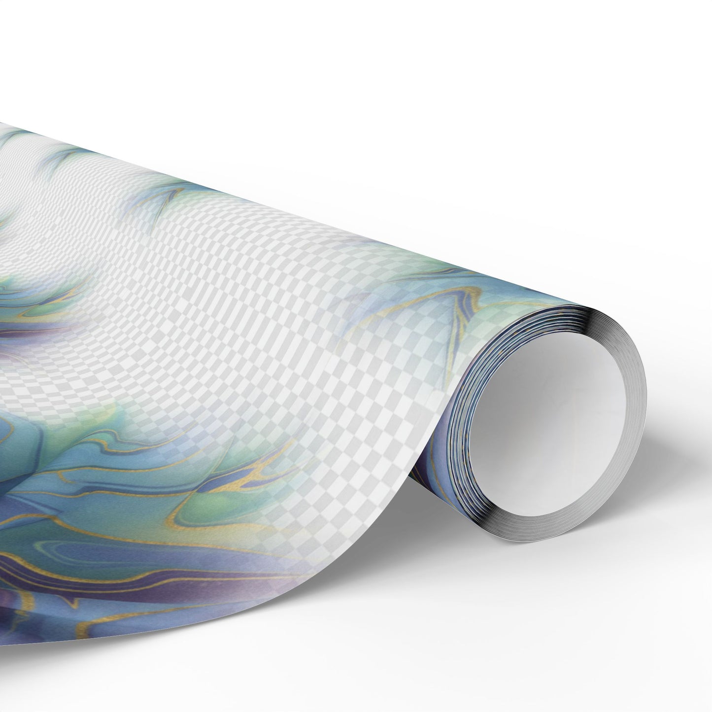 Wrapping Paper Roll — Iridescent Marble Swirl Pattern