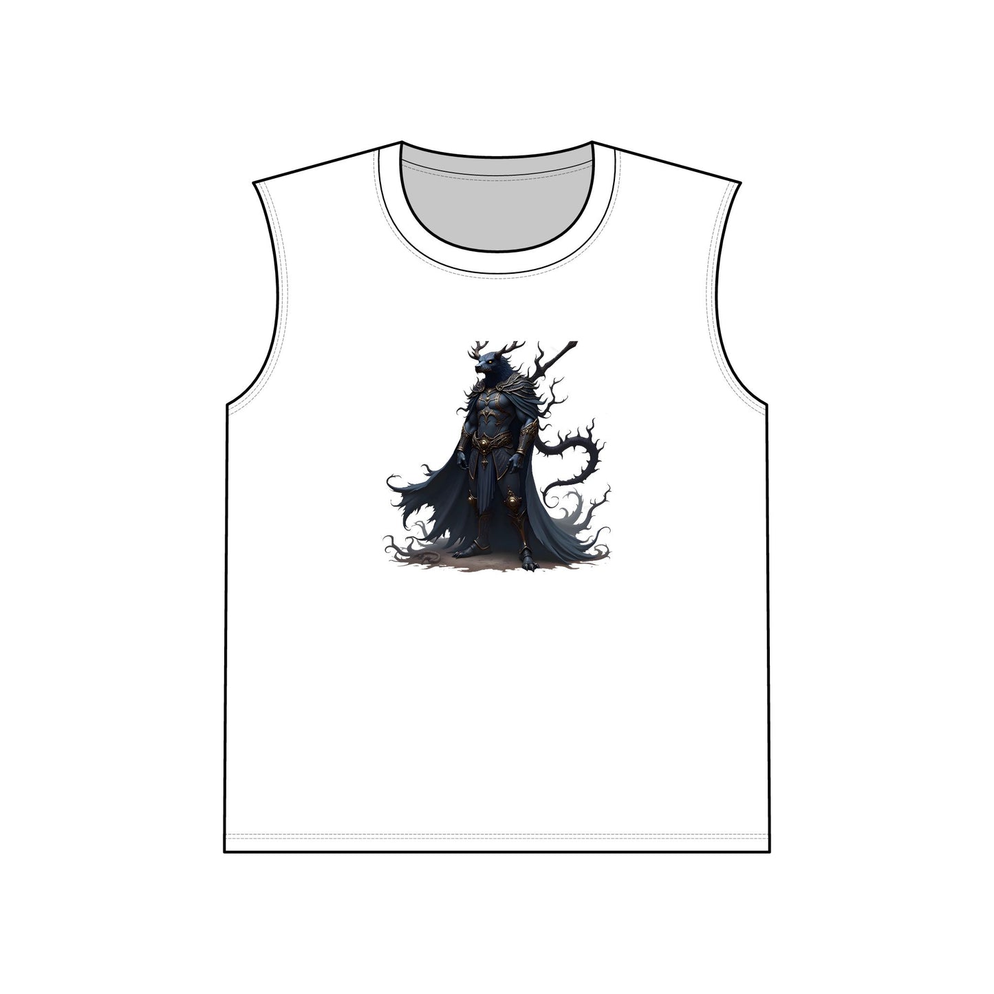 Dark Knight Demon Tank Top — Gothic Fantasy Warrior Graphic Muscle Tee