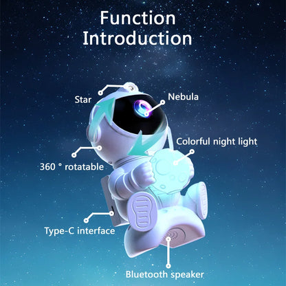 Astronaut LED Star Galaxies Projector Night Light Starry Sky Porjectors Lamp Bluetooth Speaker For Bedroom Room Decor Kids Gift