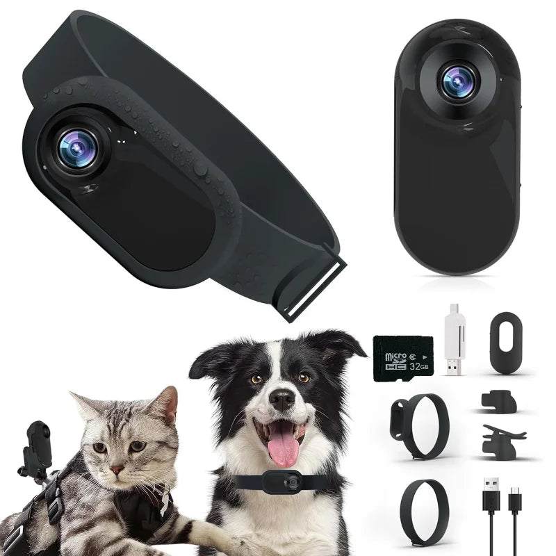 HD 1080P Dog &amp; Cat Collar Camera – Wireless, No WiFi Needed, Records Video
