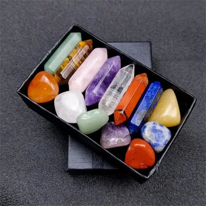 14PCS 7 Chakra Points,Crystal Pillar Set,Yoga Energy, Home Decoration Gift